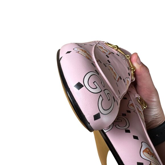 Gucci x Pikarar Kawaii Princetown Horsebit Loafer Pink Leather Slip-On Flat Shoe - Picture 9 of 13